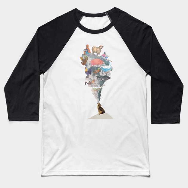 Big Bad Wolf Baseball T-Shirt by Lerson Pannawit